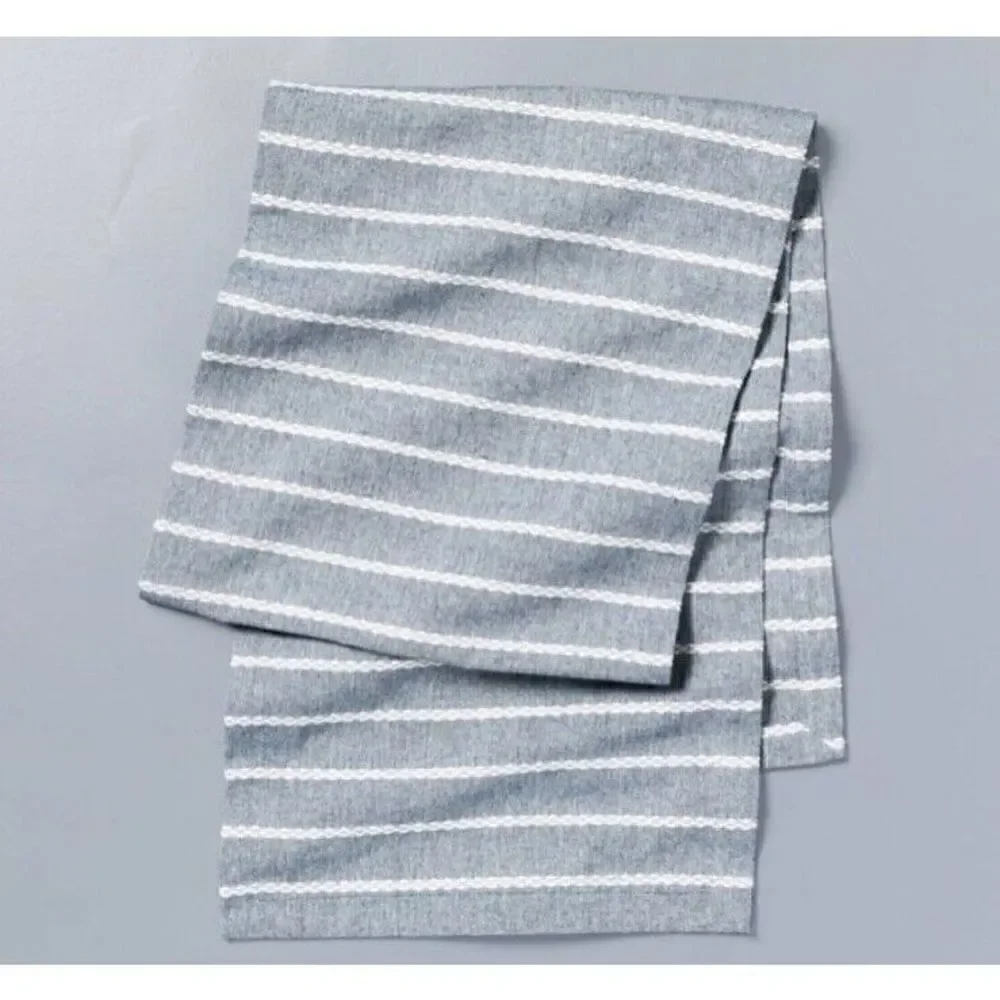 Hearth & Hand™ with Magnolia Blue Stripe Table Runner Dobby Woven Faded Blue New
